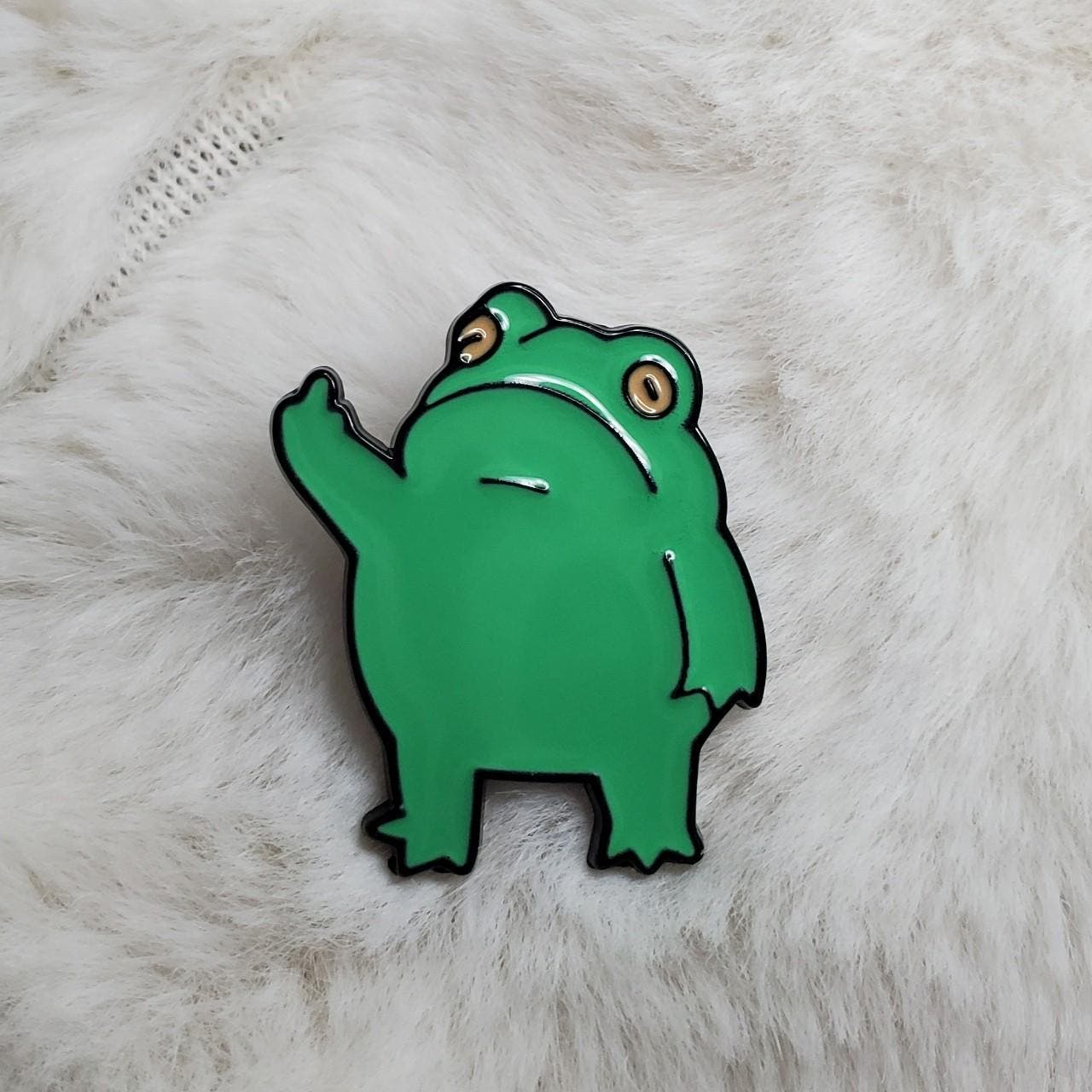 The Cutest Frog Giving The Finger Enamel Pin